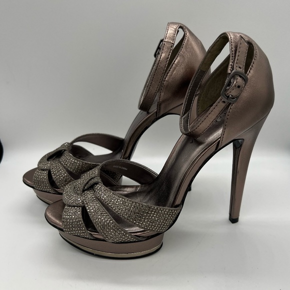 Metallic Platform Rhinestone Heels - Picture 3 of 6